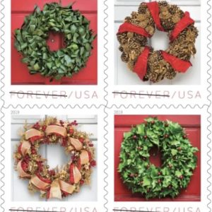 Christmas 2019 Seasonal Holiday Wreaths  100pcs(5 sheets)