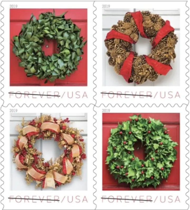 Christmas 2019 Seasonal Holiday Wreaths 100pcs(5 sheets)
