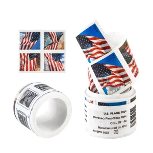 2024 US Flag Forever Stamps Coil of 100 PCS/Roll