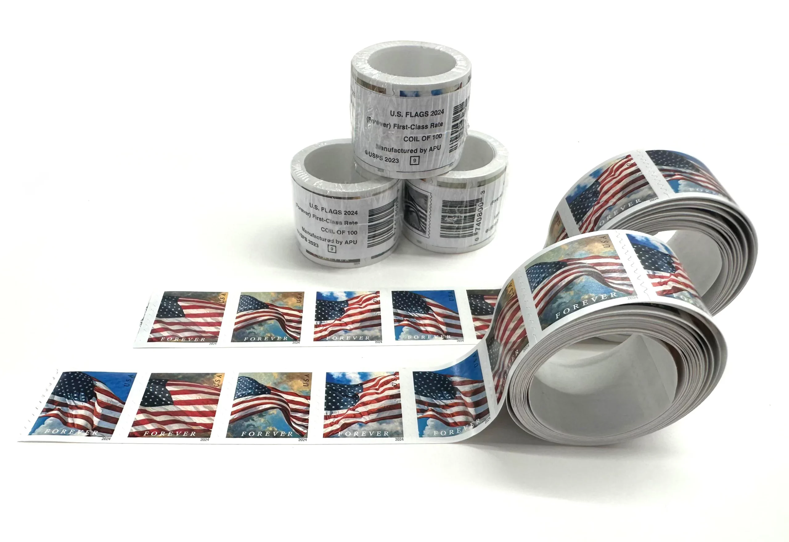 2024 US Flag Forever Stamps Coil of 100 PCS/Roll - Image 2