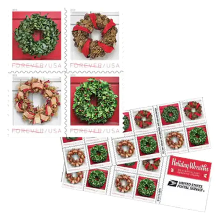 Christmas 2019 Seasonal Holiday Wreaths 100pcs(5 sheets) - Image 2