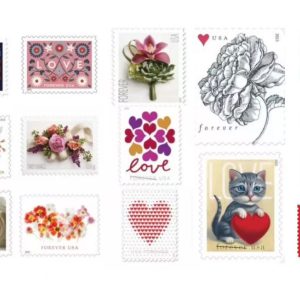 Love and wedding stamps for Valentine's Day