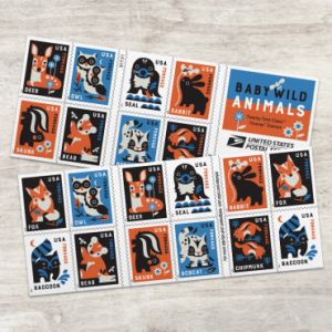 Baby Wild Animals Stamps,Booklet of 20